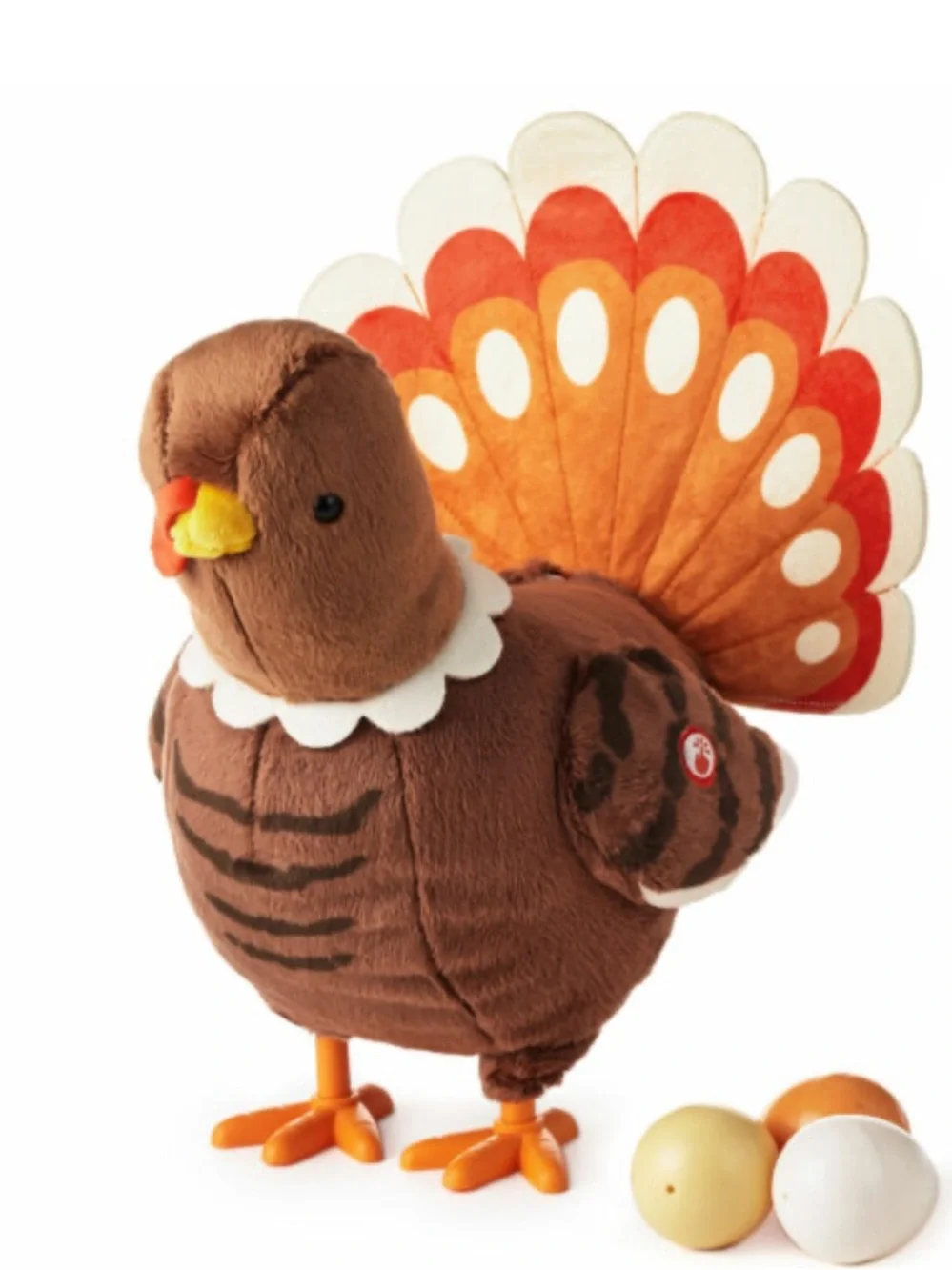 Hallmark Brown Plush Thanksgiving Turkey with Red and Orange Tail Feathers